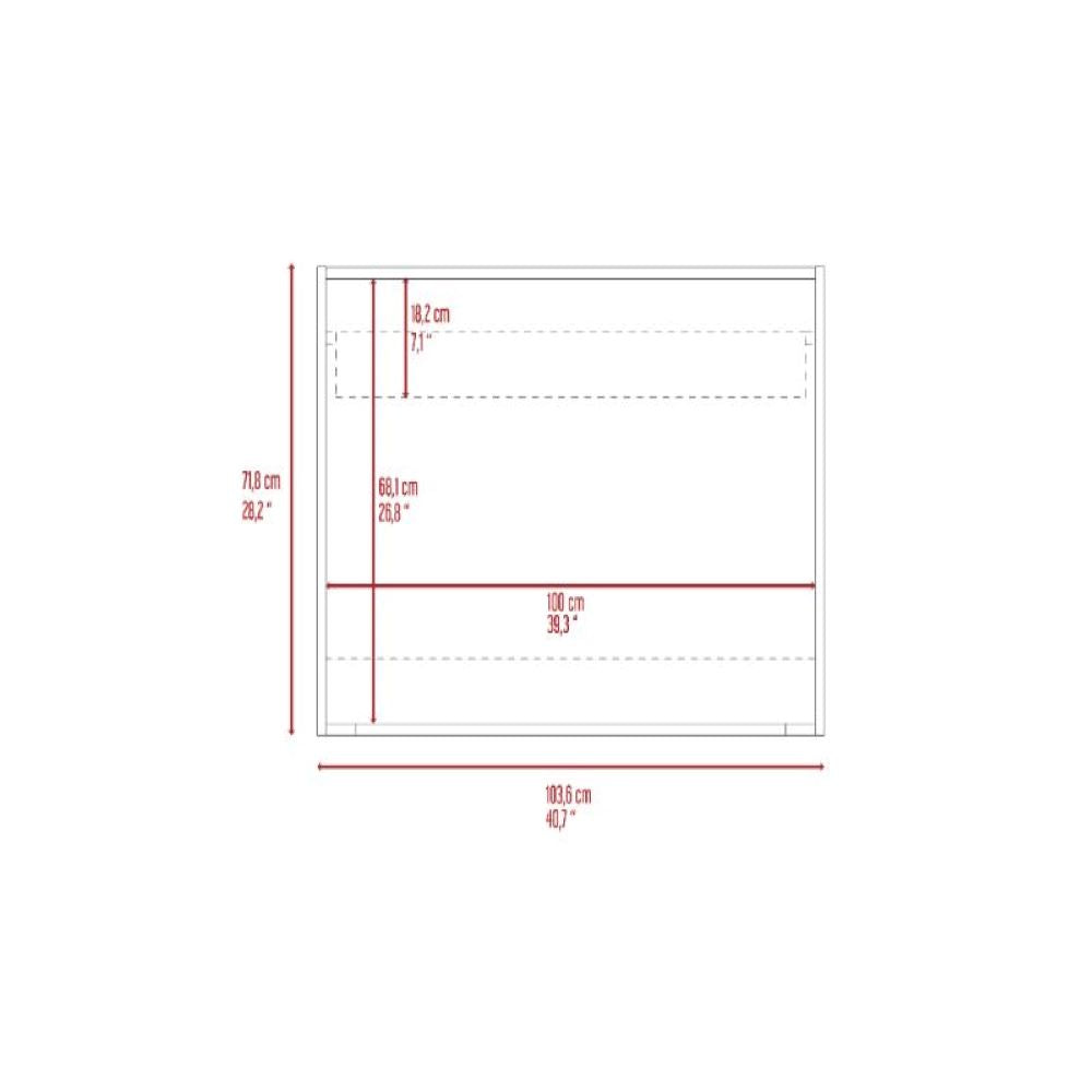 Wall Desk Afrec, Single Shelf, Mahogany / White Finish - GoldenLux.us