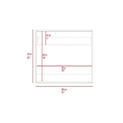 Wall Desk Afrec, Single Shelf, Mahogany / White Finish - GoldenLux.us