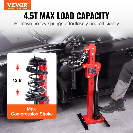 VEVOR Strut Spring Compressor, 4.5 Ton/9920 LBS Hydraulic Jack Capacity, 1 Ton Rated Compression Force, Auto Strut Coil Spring Compressor Tool, Hydraulic Spring Compressor for Strut Spring Removing - GoldenLux.us