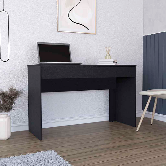 Computer Desk Aberdeen, Two Drawers, Black Wengue Finish - GoldenLux.us