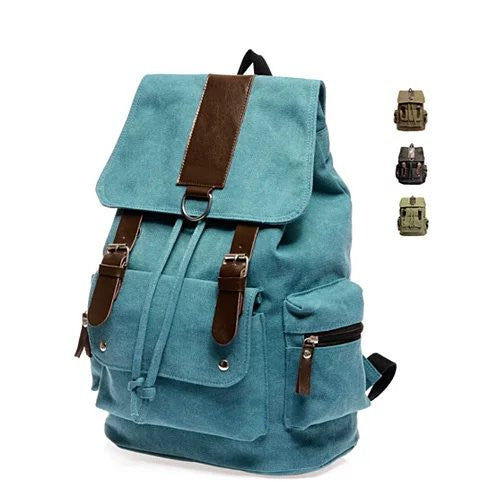 Back To Campus Canvas Backpack In 4 Colors - GoldenLux.us